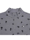 Women s flower print half zip up t shirt 9514LXSS GREY - BLACK&WHITE - BALAAN 3