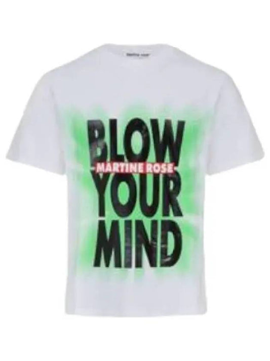 Blow Your Mind T Shirt White Short Sleeve Tee - MARTINE ROSE - BALAAN 1