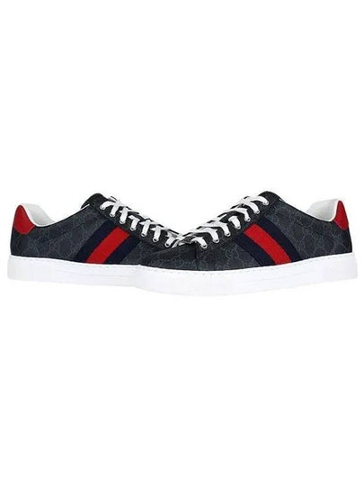 Ace Web GG Supreme Canvas Low Top Sneakers Black - GUCCI - BALAAN 2