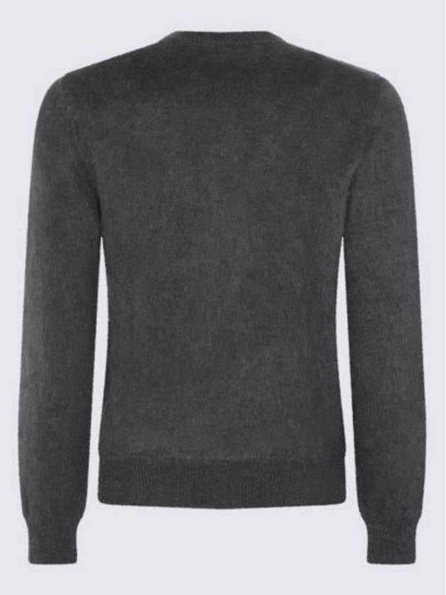 Crew Neck Alpaca Pullover Knit Top Grey - FENDI - BALAAN 3