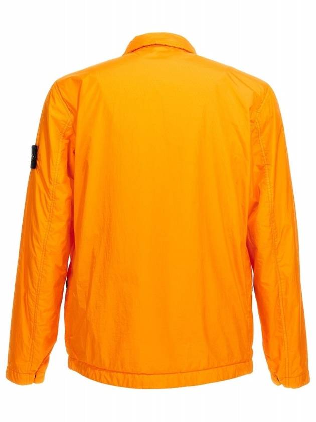 Men's Garment Dyed Crinkle Reps Nylon Shirt Jacket Orange - STONE ISLAND - BALAAN 4