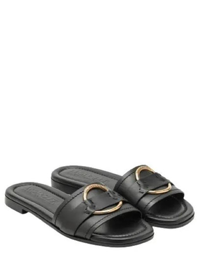 Bell Leather Slippers Black - MONCLER - BALAAN 2