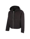 Wool Viscose Zip-Up Hoodie Black - AMI - BALAAN 3