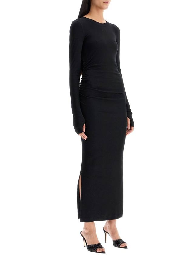 long ribbed jersey dress with nine words - GANNI - BALAAN 2