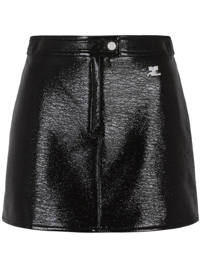 Edition Glossy Vinyl A-Line Skirt Black - COURREGES - BALAAN 2