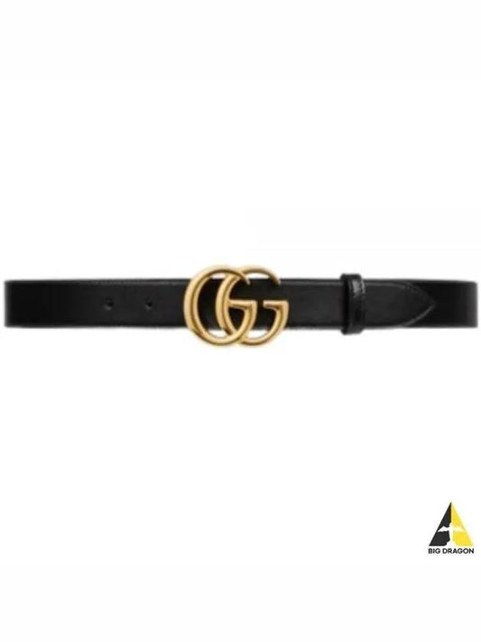 Men's GG Marmont Buckle Belt Black - GUCCI - BALAAN 2