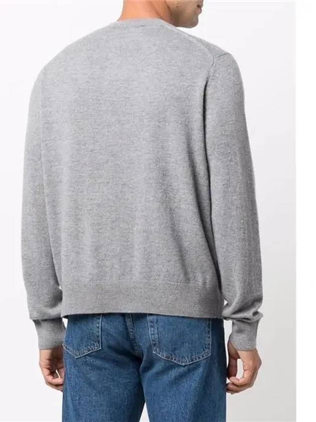 Face Patch Crew Neck Knit Top Grey Melange - ACNE STUDIOS - BALAAN 6