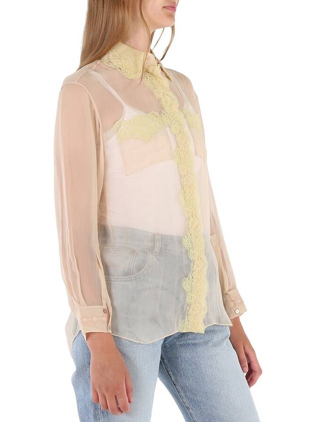 silk lace blouse beige - BURBERRY - BALAAN 3