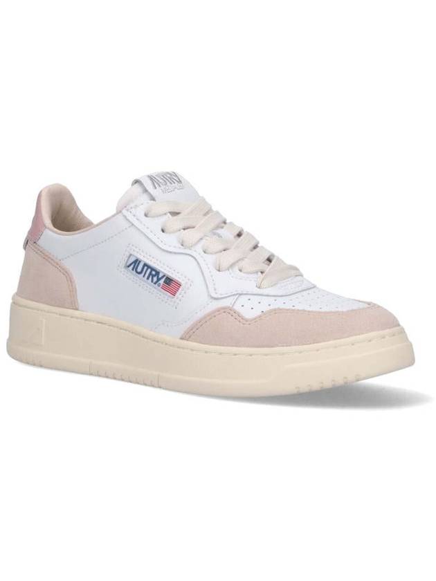 Medalist Leather Suede Low Top Sneakers White Pink - AUTRY - BALAAN 3