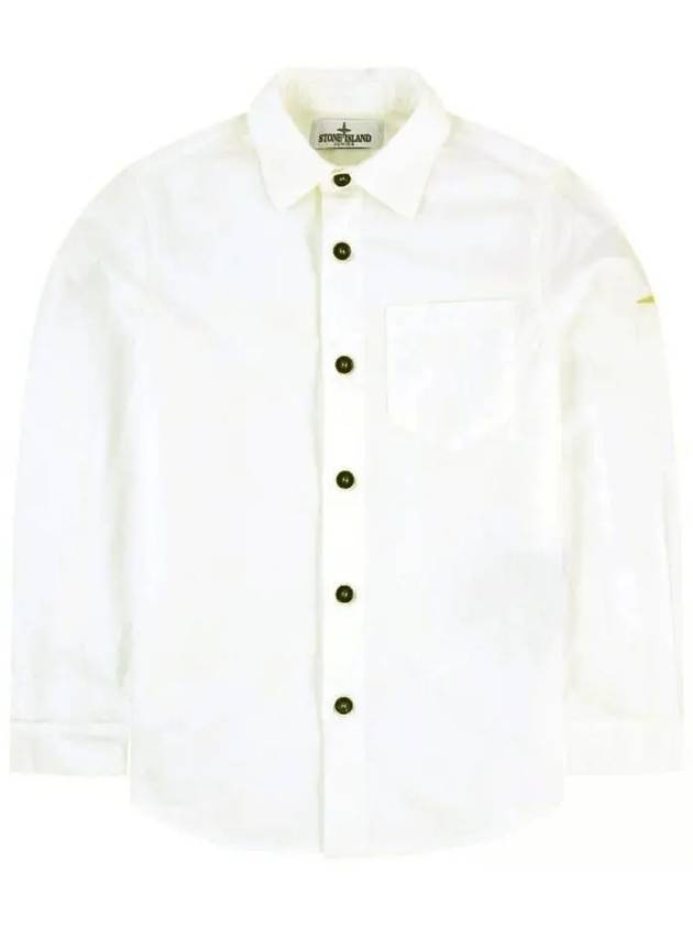 Kids Logo Embroidered Shirt White 701610101 V0001 - STONE ISLAND - BALAAN 1