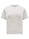 Embroidered Logo Crew Neck Short Sleeve T-Shirt Off White - MONCLER - BALAAN 2