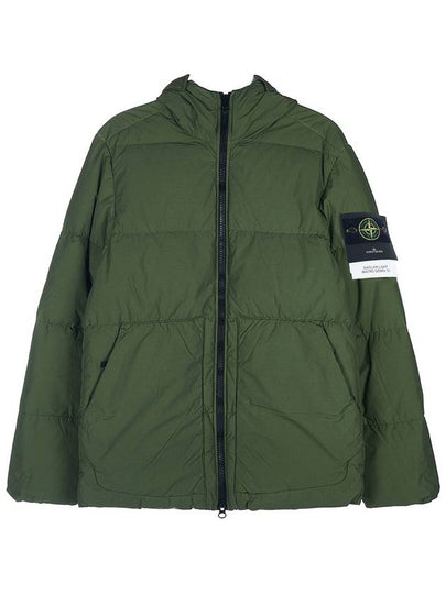 Naslan Light Watro Down Hooded Padding Olive Green - STONE ISLAND - BALAAN 2