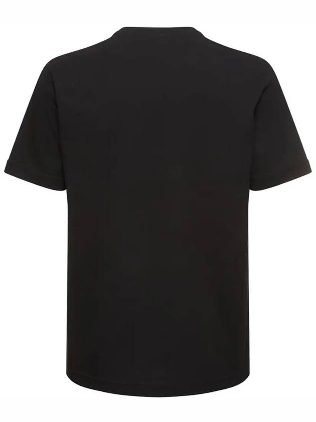 Small Logo Print Short Sleeve T-Shirt Black - CP COMPANY - BALAAN 4