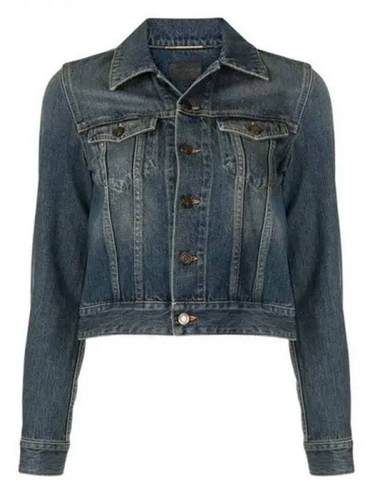 Classic Distressed Denim Jacket Deep Vintage Blue - SAINT LAURENT - BALAAN 2