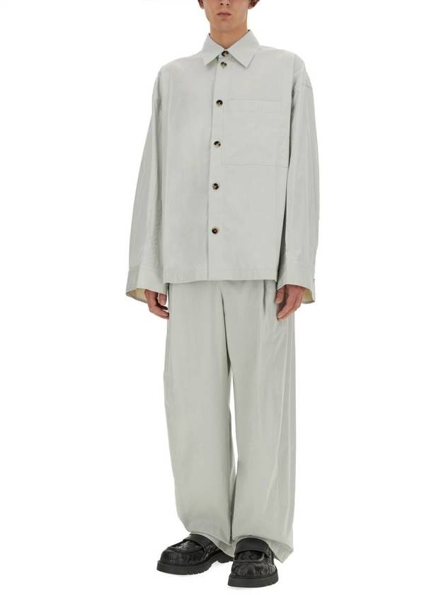 Cotton Silk Long Sleeve Shirt Cloud - BOTTEGA VENETA - BALAAN 3