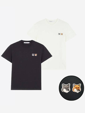 Double Fox Head Patch Short Sleeve BU00103 T Shirt BU00103KJ0008 - MAISON KITSUNE - BALAAN 1