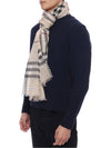 Checked Wool Scarf Beige - BURBERRY - BALAAN 5