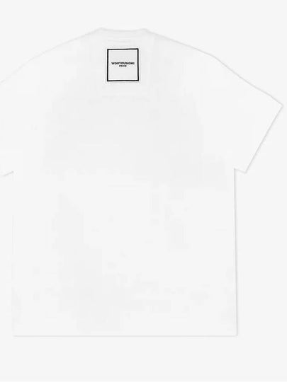 Cotton Square Label Short Sleeve T-Shirt White - WOOYOUNGMI - BALAAN 2