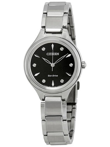 Citizen Corso Diamond Black Diamond Dial Ladies Watch FE2100-51E - CITIZEN - BALAAN 1