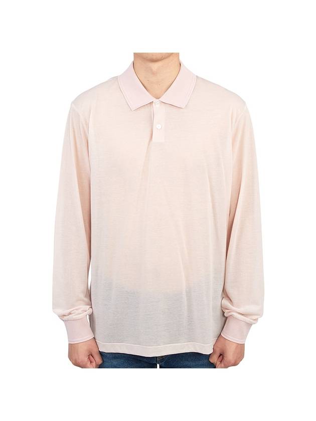 Men's Lightweight Cotton Blend Jersey Polo Shirt Pink - DIOR - BALAAN 1