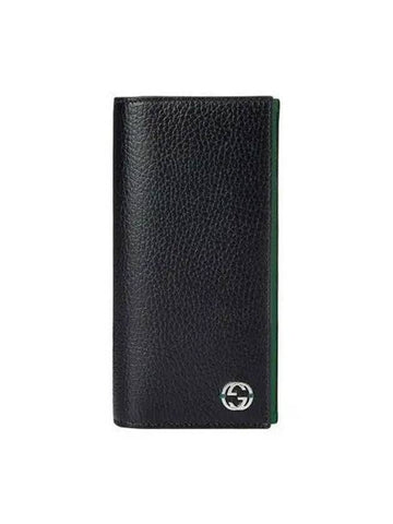 GG interlocking two tone long wallet black green 6 1065738 - GUCCI - BALAAN 1