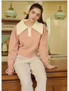 Women's Ether Collar Wool Knit Top Pink - MICANE - BALAAN 4