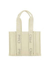 Woody Medium Tote Bag Ivory - CHLOE - BALAAN 3