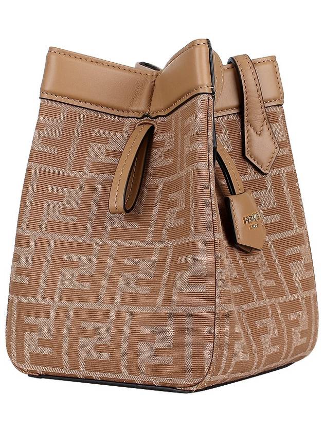 Origami FF Jacquard Mini Shoulder Bag Beige - FENDI - BALAAN 5