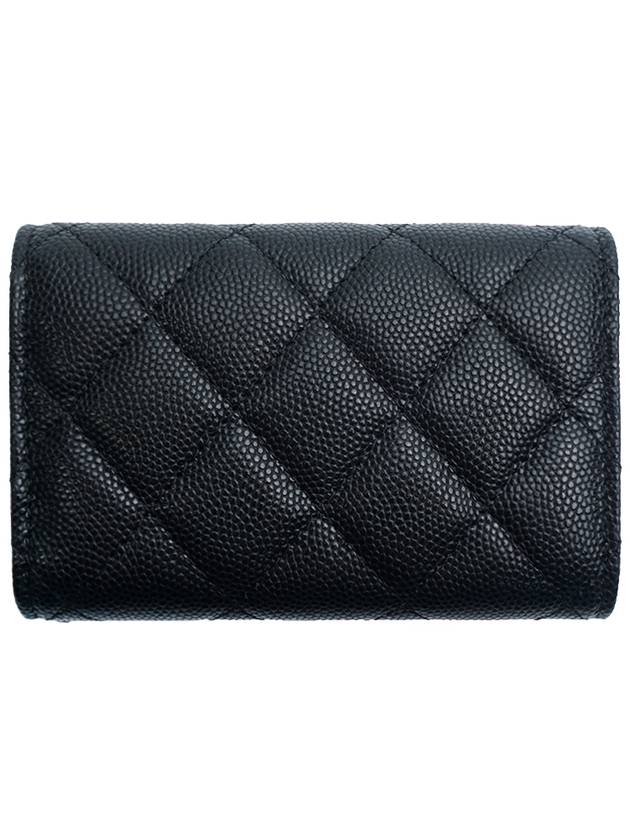 Classic Caviar Gold Plated Small Flap Half Wallet Black - CHANEL - BALAAN 4