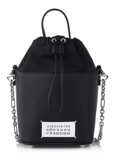 5AC Number Logo Texture Leather Bucket Bag Black - MAISON MARGIELA - BALAAN 2