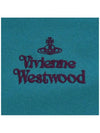 Embroidered Logo Wool Muffler Turquoise 81030007 L404 - VIVIENNE WESTWOOD - BALAAN 4