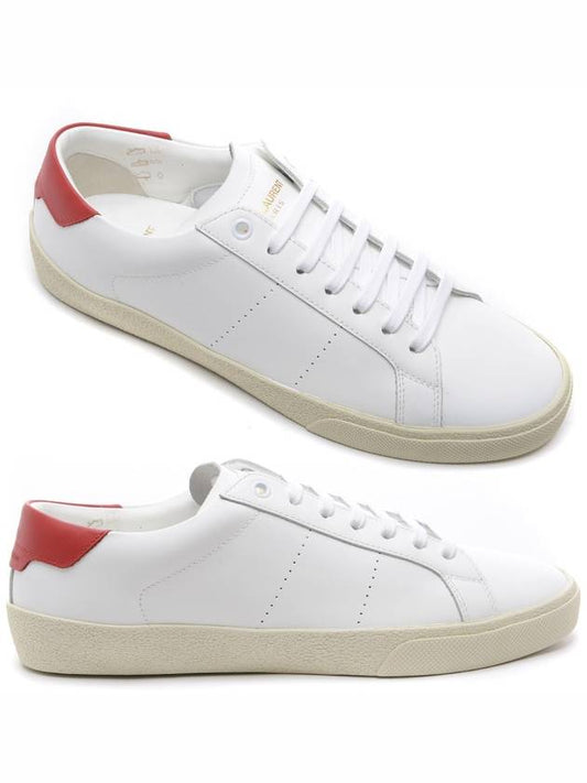 Court Logo Low Top Sneakers White Red - SAINT LAURENT - BALAAN 2