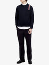 RWB Striped Intarsia Cotton Knit Top Navy - THOM BROWNE - BALAAN 5