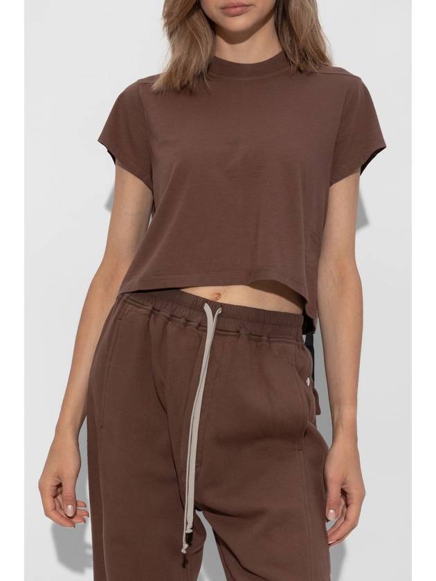 Rick Owens DRKSHDW Top 'Cropped Small Level T', Women's, Brown - RICK OWENS - BALAAN 3