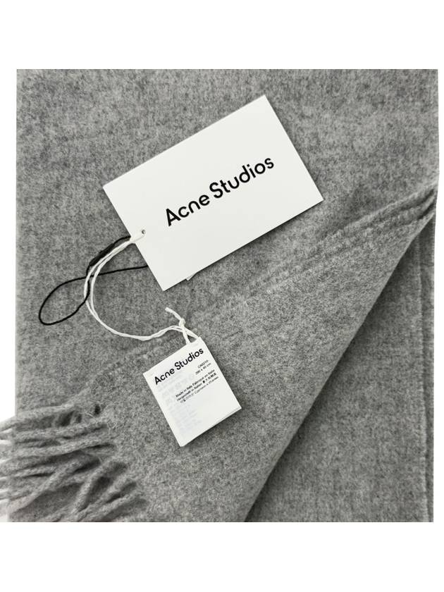 Wool Fringe Scarf Light Grey Melange - ACNE STUDIOS - BALAAN 4