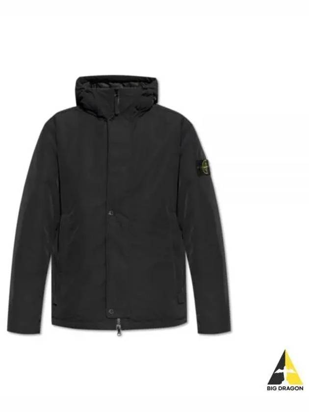 Techno Fabric Hooded Jacket Black - STONE ISLAND - BALAAN 2