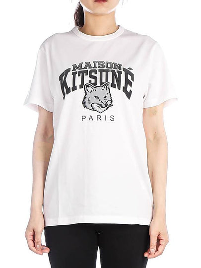 Women s Campus Fox Short Sleeve T Shirt LW00104KJ0035 WHITE - MAISON KITSUNE - BALAAN 2