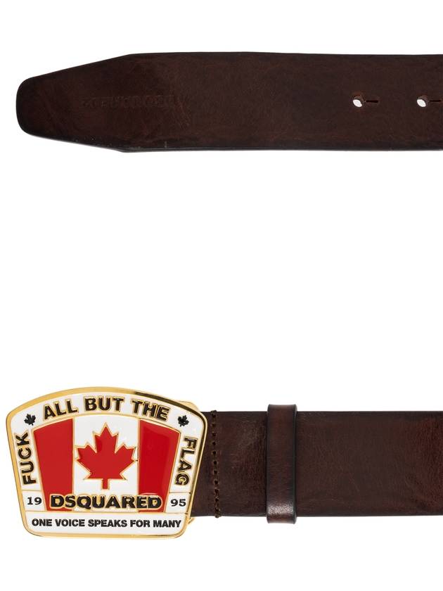 Dsquared2 Leather Belt, Men's, Brown - DSQUARED2 - BALAAN 4