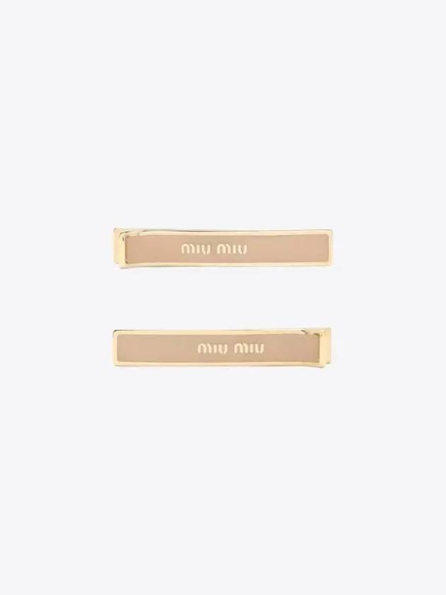 Engraved Logo Hair Pin Set Orchid Pink - MIU MIU - BALAAN 2