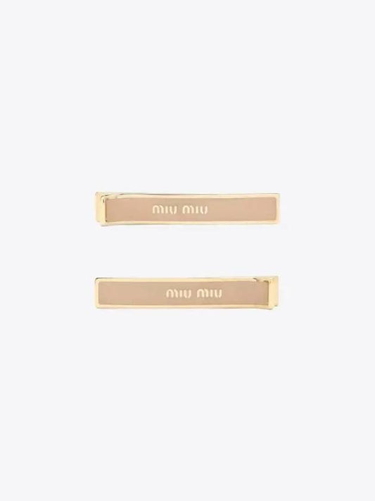 Engraved Logo Hair Pin Set Orchid Pink - MIU MIU - BALAAN 2