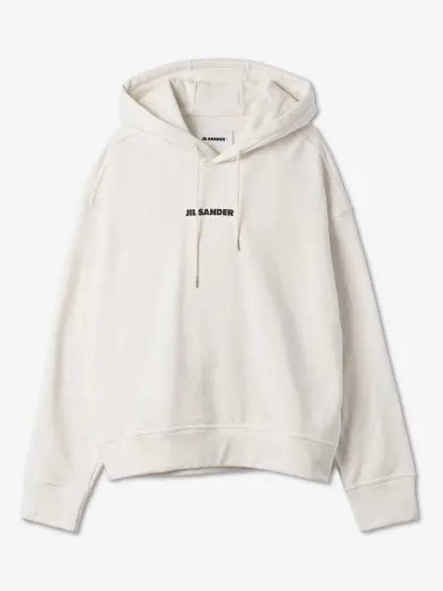 Men's Plus Logo Cotton Hoodie White - JIL SANDER - BALAAN 2