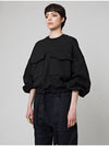 AW32TL04 Flap pocket sweatshirtblack - ATHPLATFORM - BALAAN 2