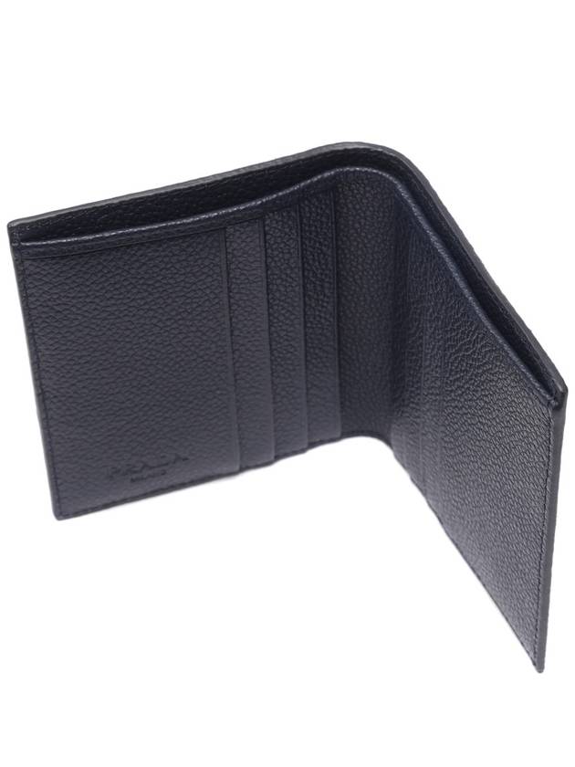 Vitello Triangle Logo Half Wallet Baltic Blue - PRADA - BALAAN 7