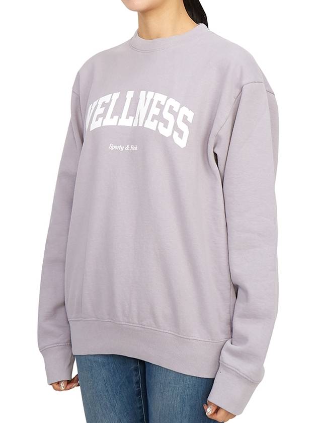 Wellness Crew Neck Cotton Long Sleeve T-Shirt Purple - SPORTY & RICH - BALAAN 3