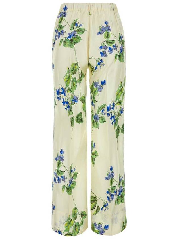 Printed Twill Wide Pants Chalk White - PRADA - BALAAN 3