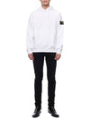 Wappen Patch Cotton Fleece Hoodie White - STONE ISLAND - BALAAN 4