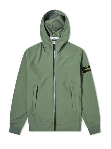 Men's Soft Shell Wappen Hooded Jacket Khaki - STONE ISLAND - BALAAN 1