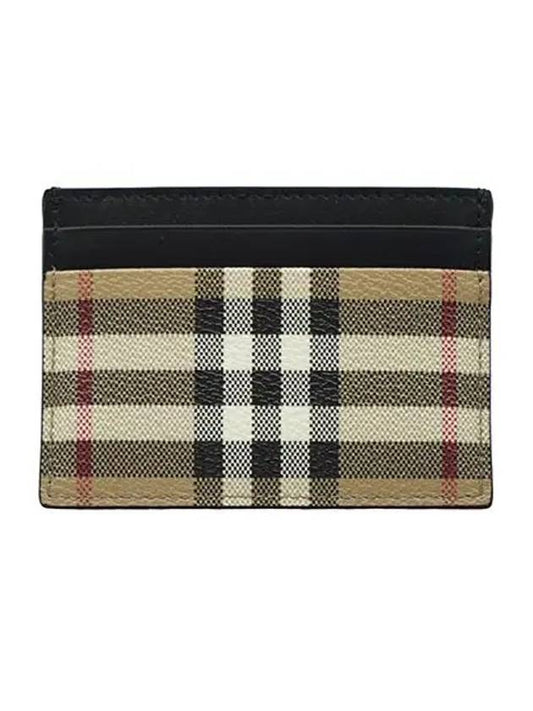 Men's Check Vintage Card Wallet Beige A7026 - BURBERRY - BALAAN 2