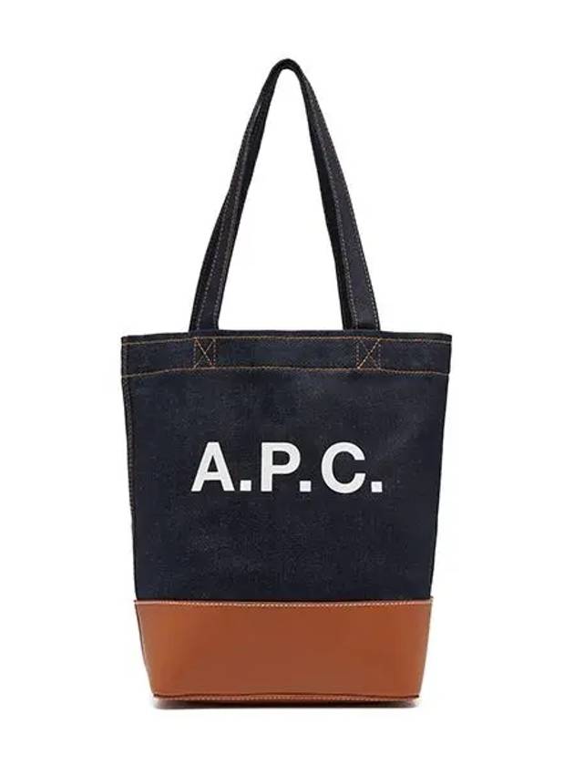 Logo Denim Axel Small Tote Bag Brown - A.P.C. - BALAAN 3