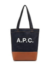 Logo Denim Axel Small Tote Bag Brown - A.P.C. - BALAAN 4